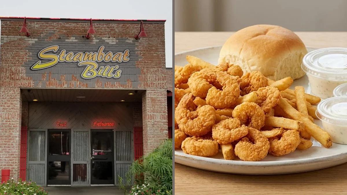 Cajun dishes served in a bright dining room.