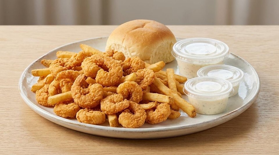 A basket of fried appetizers beside dipping sauce.